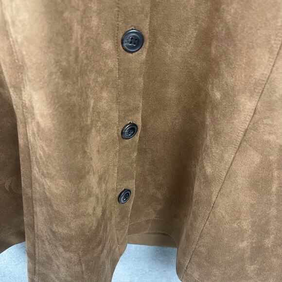 LOFT Brown Button-Front Midi Dress - Picture 4 of 9